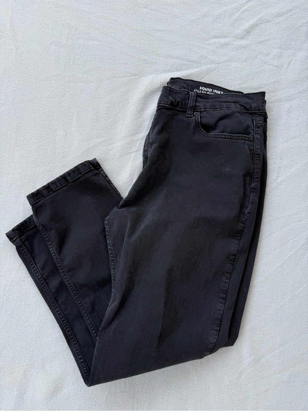 Mugsy Squid Inks Jeans 42x30 Black Stretch Casual Modern Straight Fits 38 X 28.5